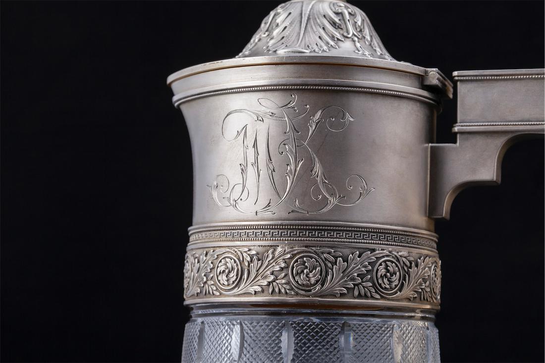 A pair of Russian silver-gilt crystal decanters — image 5