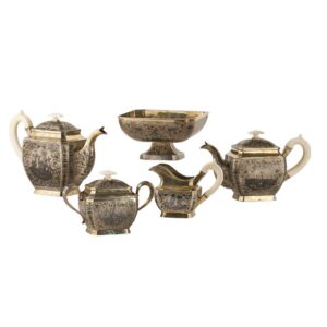 Russian silver niello tea and coffee service — image 1
