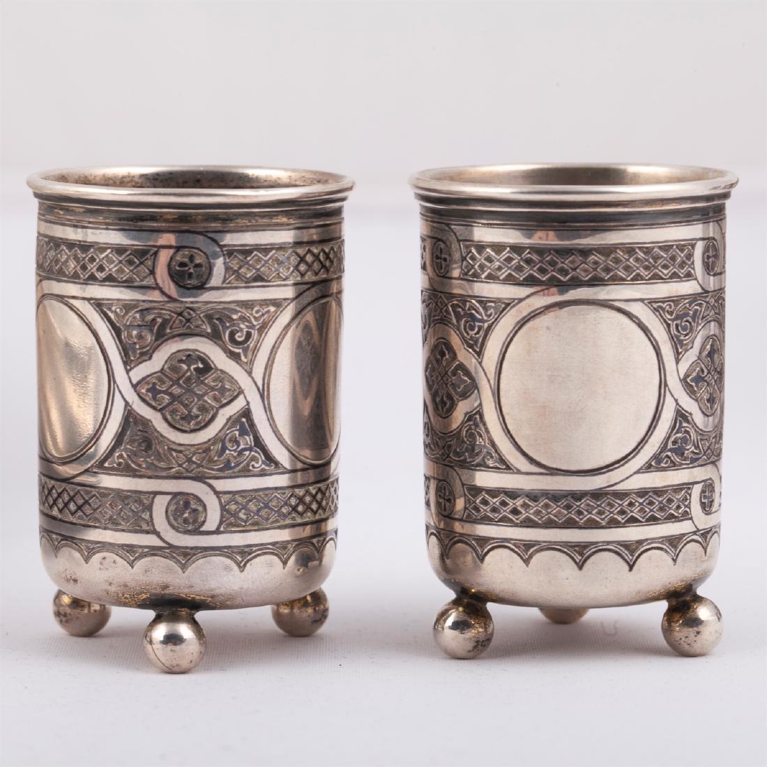 Russian silver-gilt and niello vodka set — image 5