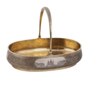 Russian silver-gilt and niello candy vase — image 1
