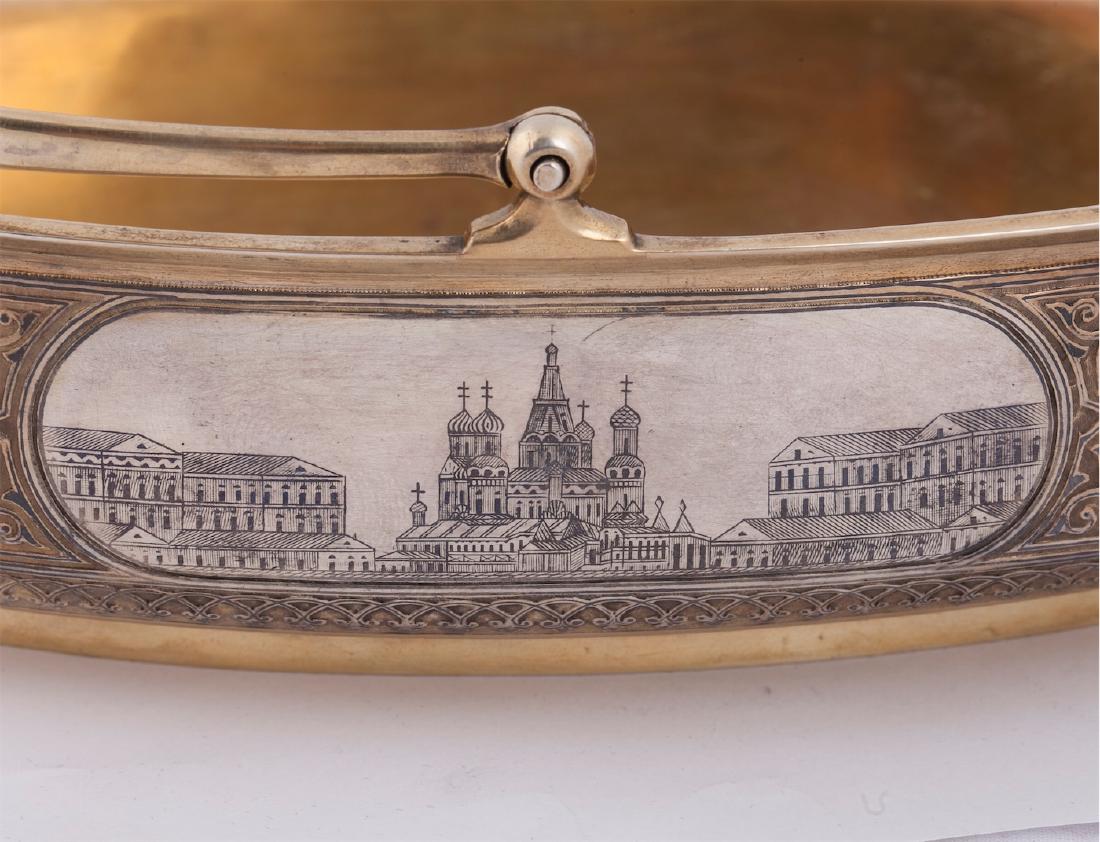 Russian silver-gilt and niello candy vase — image 4