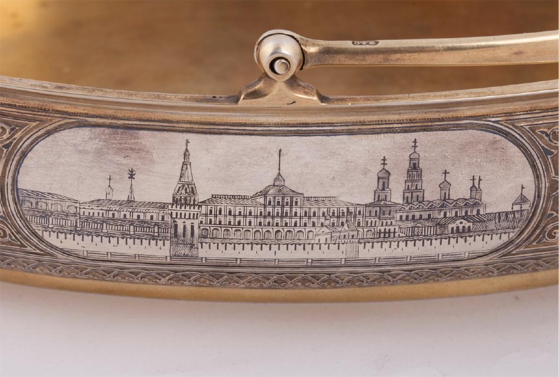 Russian silver-gilt and niello candy vase — image 5