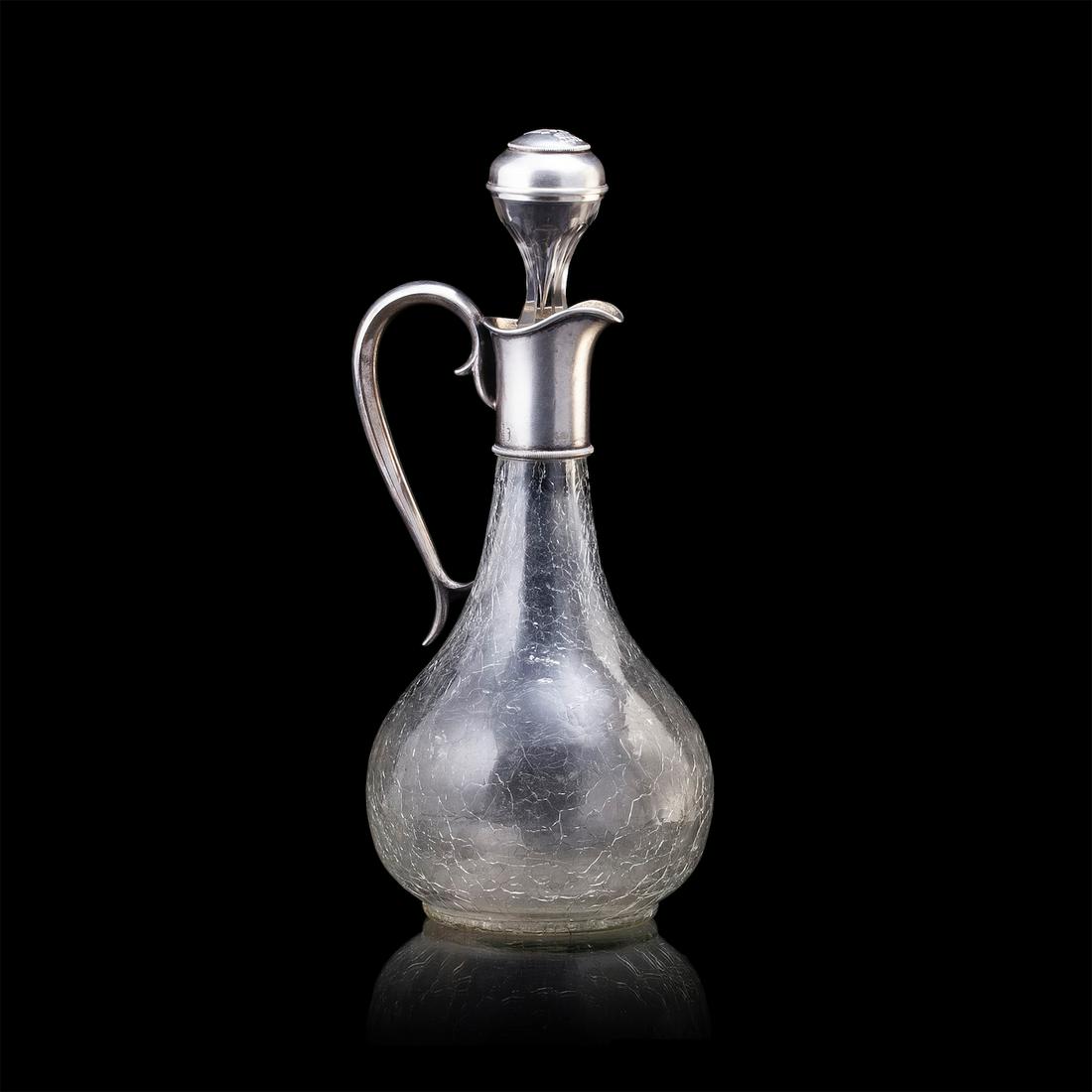 A Faberge silver-gilt and cut-glass carafe — image 1