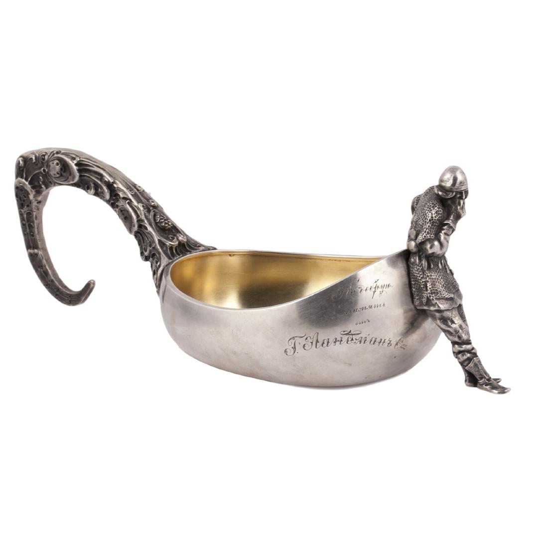 Faberge Art Noveau style kovsh "Resting Bogatir" — image 2