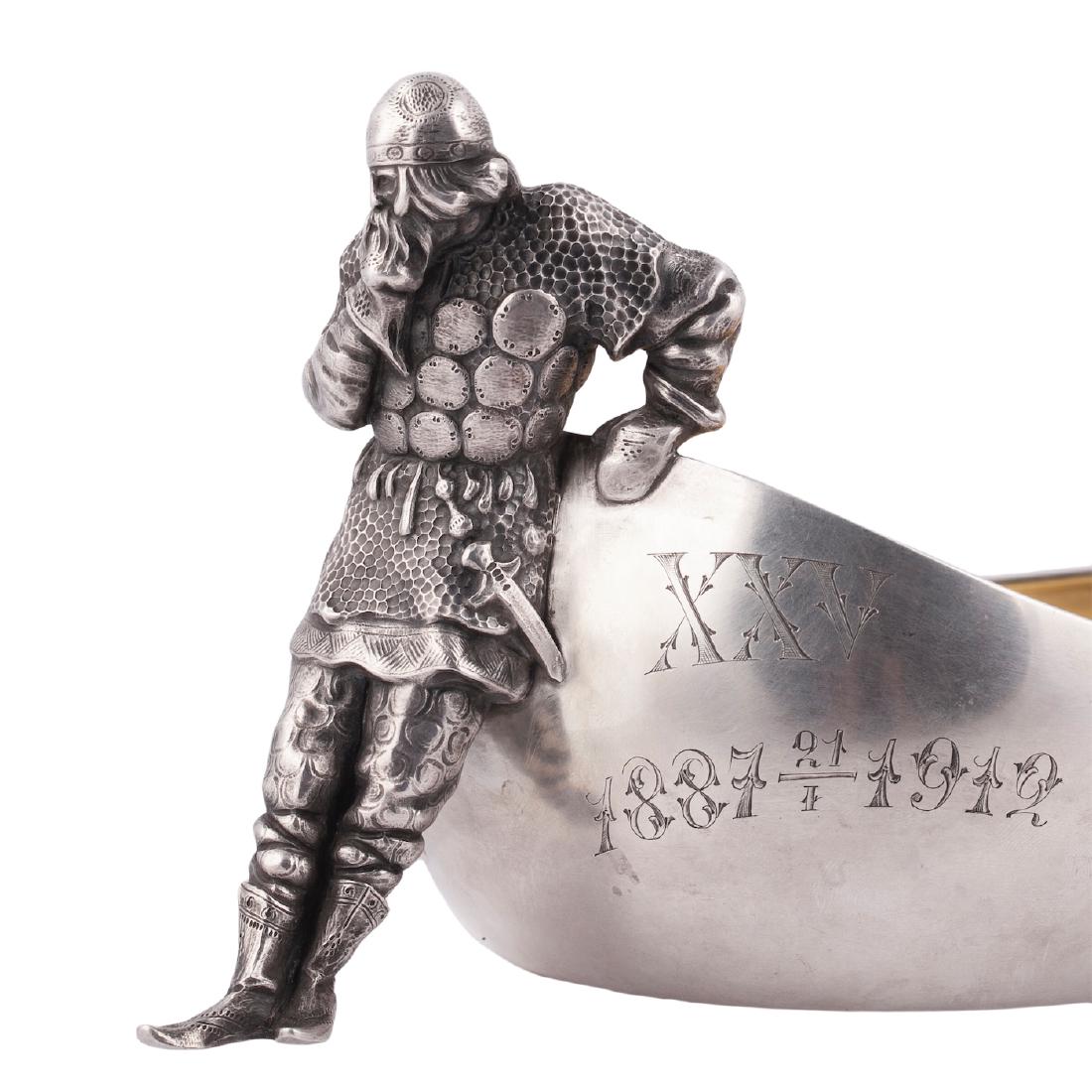 Faberge Art Noveau style kovsh "Resting Bogatir" — image 4