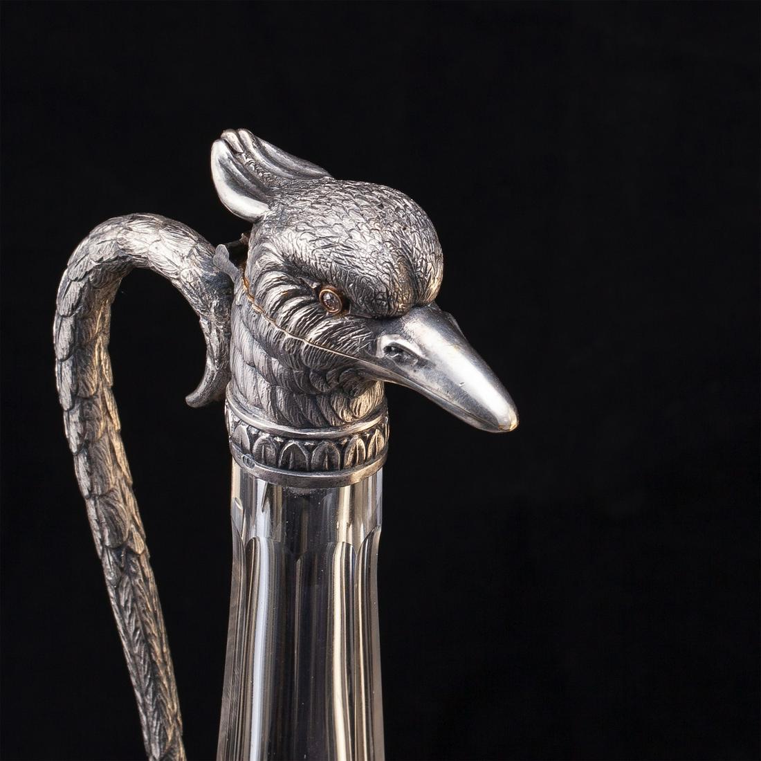 Rare Russian silver-gilt carafe with diamond — image 3
