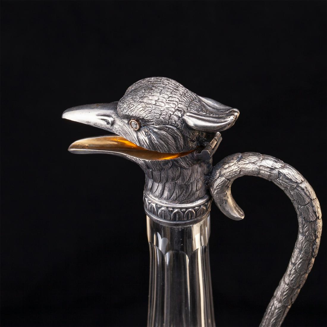 Rare Russian silver-gilt carafe with diamond — image 4