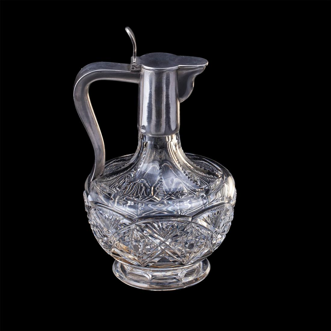 Russian silver-gilt & cut-glass decanter — image 2
