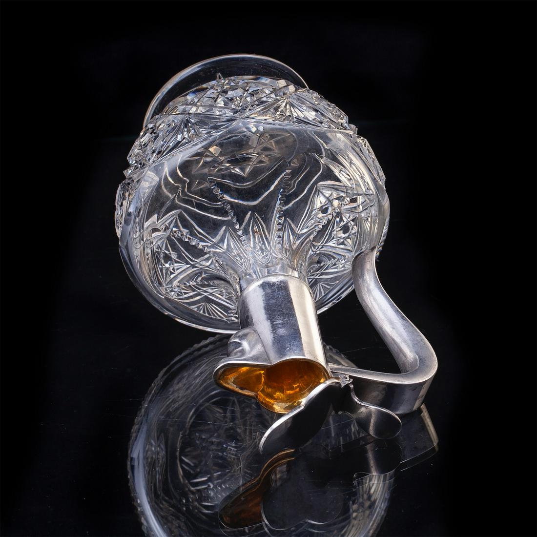 Russian silver-gilt & cut-glass decanter — image 3