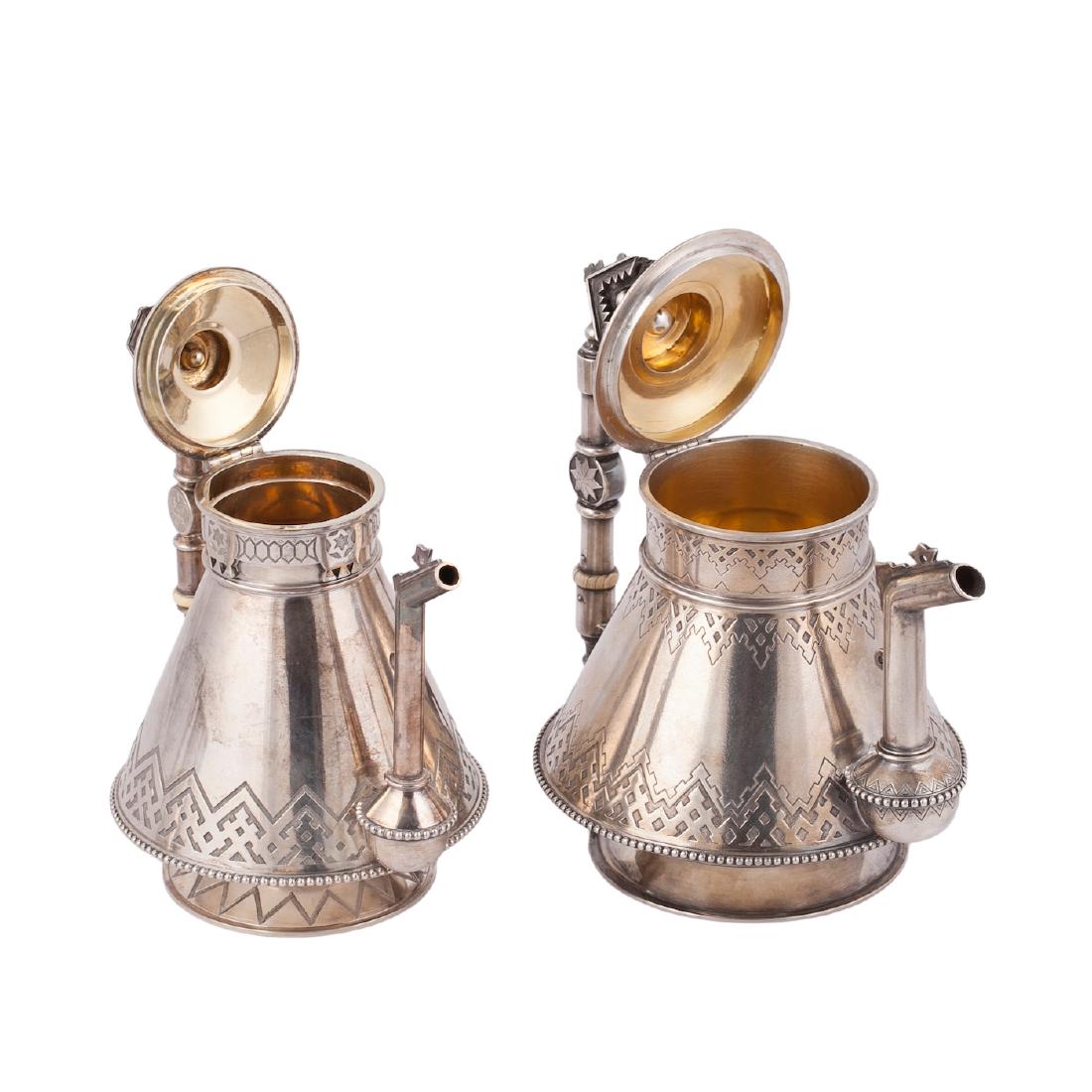 "Russian style" silver and engraving tea service — image 3