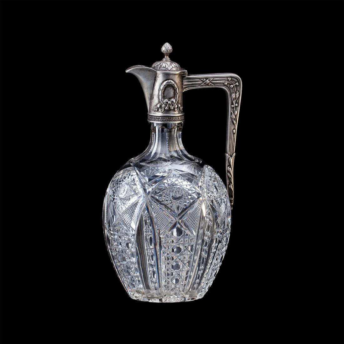 A Russian silver-gilt and cut-glass decanter — image 1