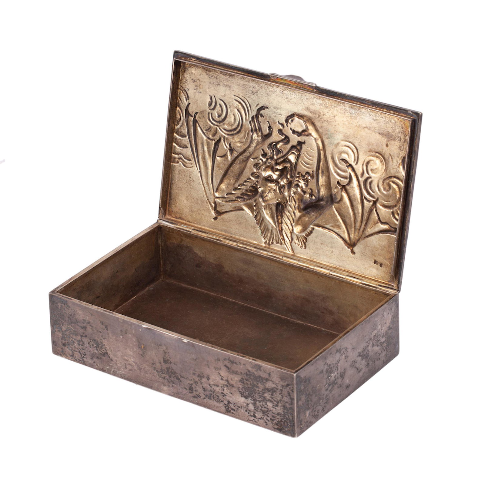 A Russian silver-gilt cigar box "Devil" — image 2