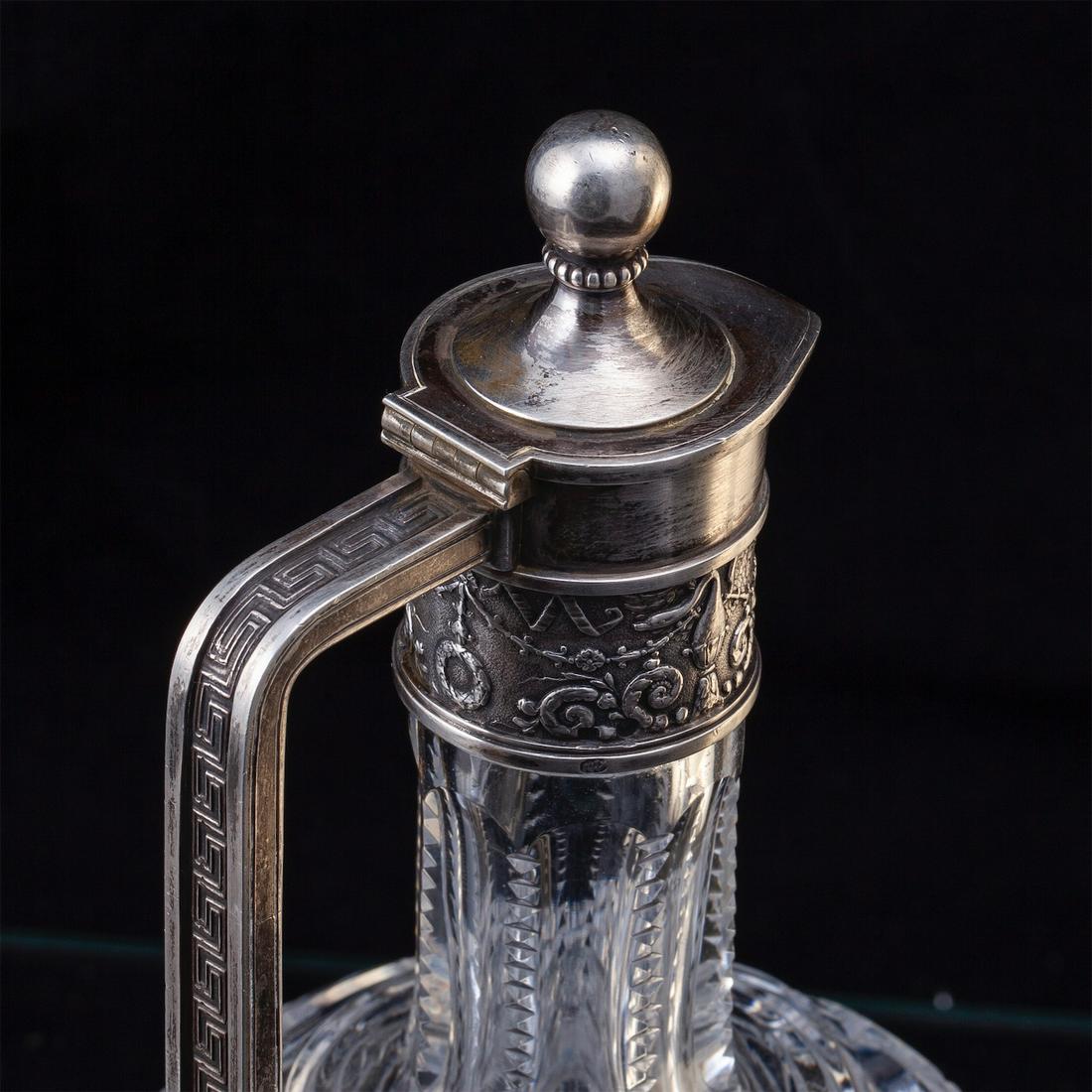 A pair of Faberge silver and cut-glass decanters — image 5
