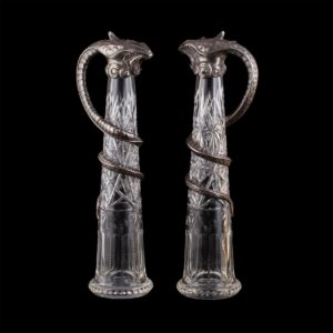 Pair of exceptional sculptural carafes — image 1