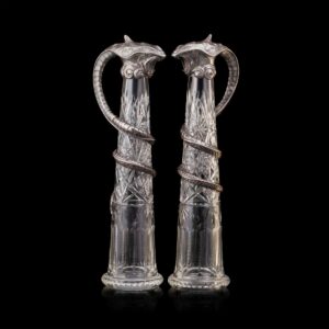 Pair of exceptional sculptural carafes — image 2