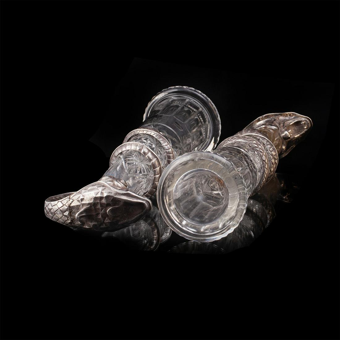 Pair of exceptional sculptural carafes — image 8