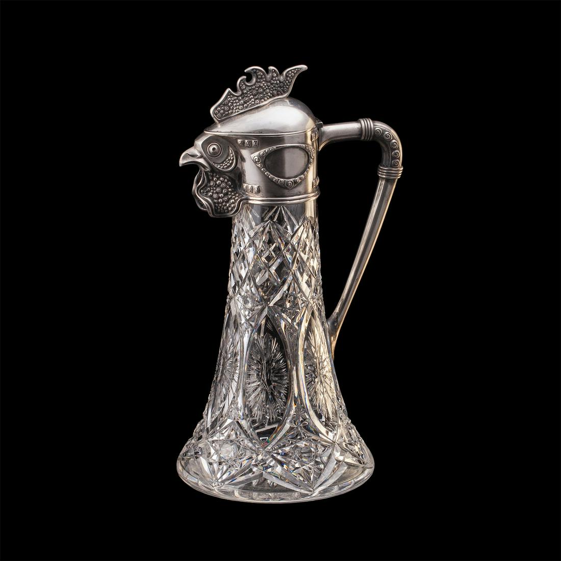 Faberge silver-gilt and cut-glass decanter — image 1