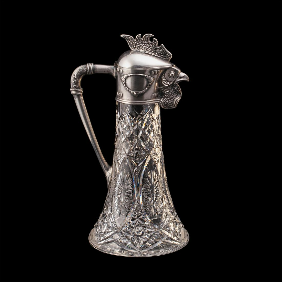 Faberge silver-gilt and cut-glass decanter — image 2