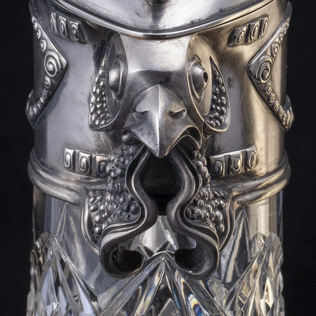 Faberge silver-gilt and cut-glass decanter — image 4
