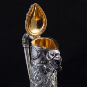 Faberge silver-gilt and cut-glass decanter — image 5