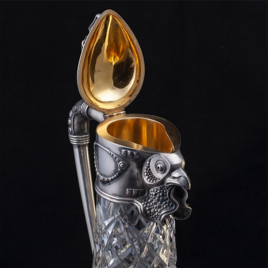 Faberge silver-gilt and cut-glass decanter — image 5