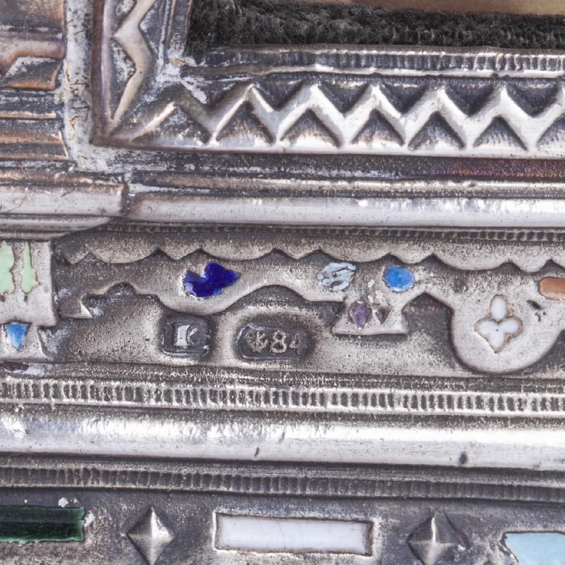 Russian silver and cloisonne enamel photo frame — image 3