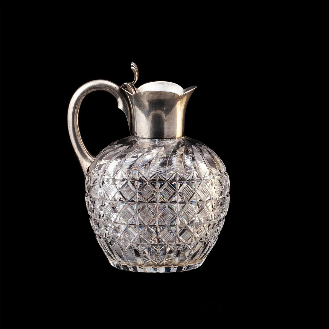 Russian silver-gilt and cut-glass carafe — image 1