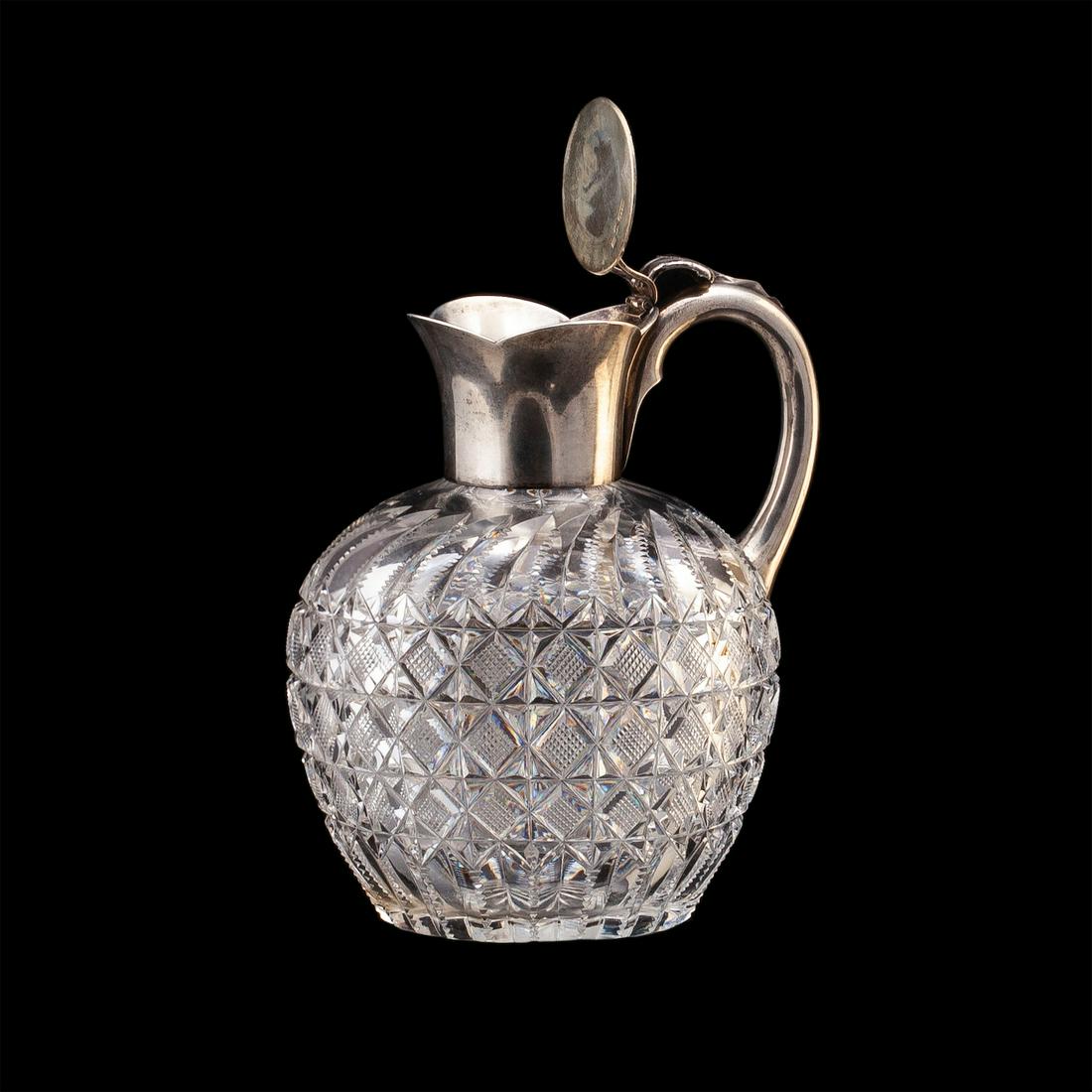 Russian silver-gilt and cut-glass carafe — image 2