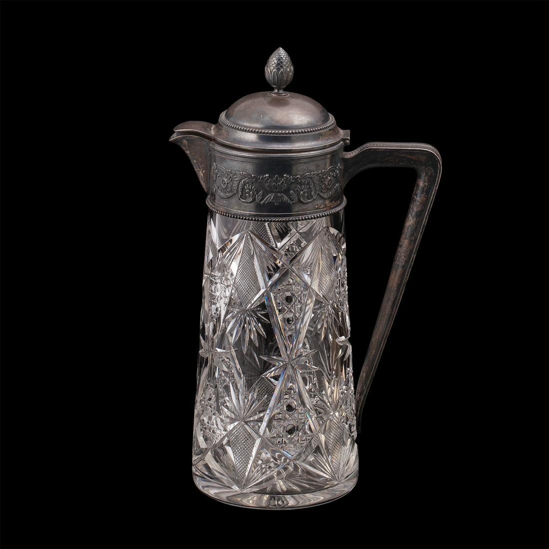 A grand Russian silver-gilt cut-glass decanter — image 1