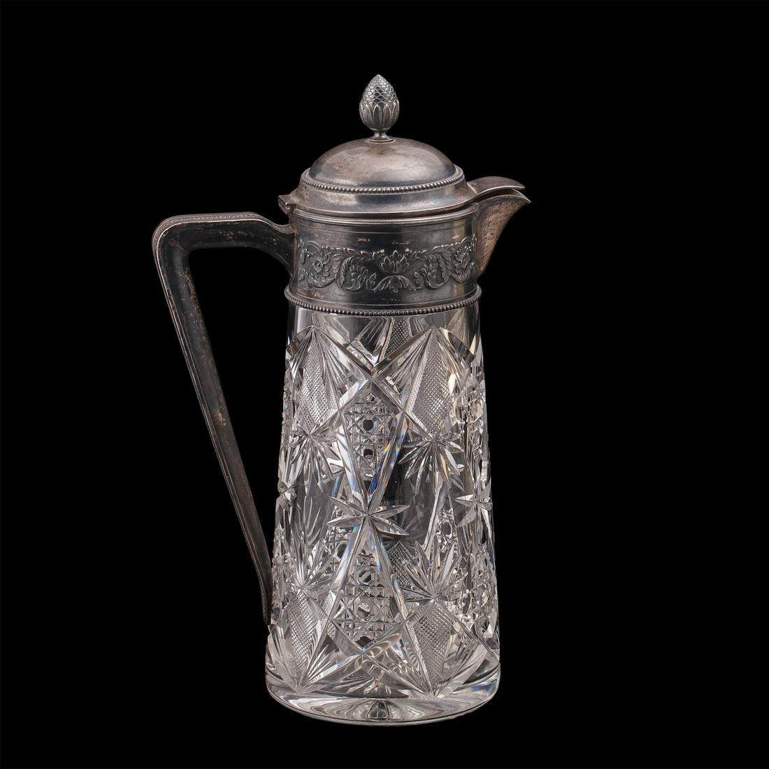 A grand Russian silver-gilt cut-glass decanter — image 3