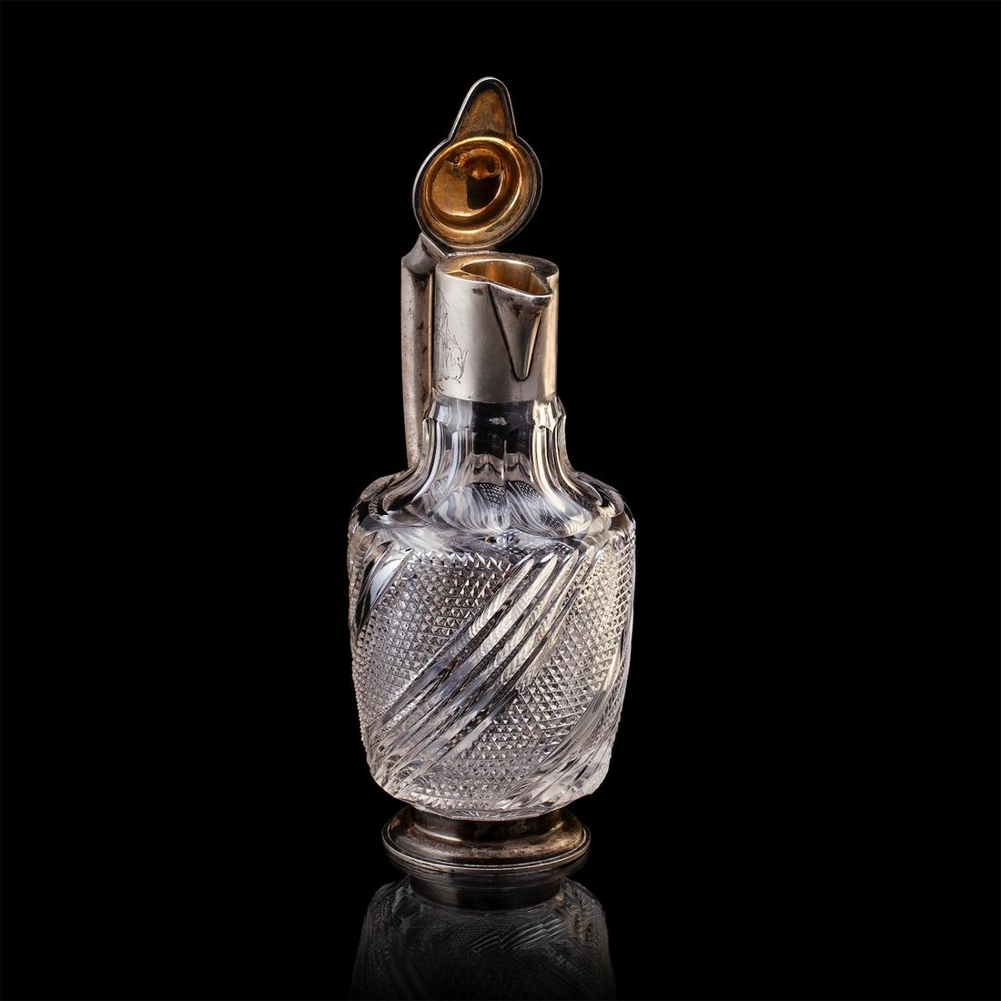 A Russian silver-gilt and cut-glass carafe — image 3
