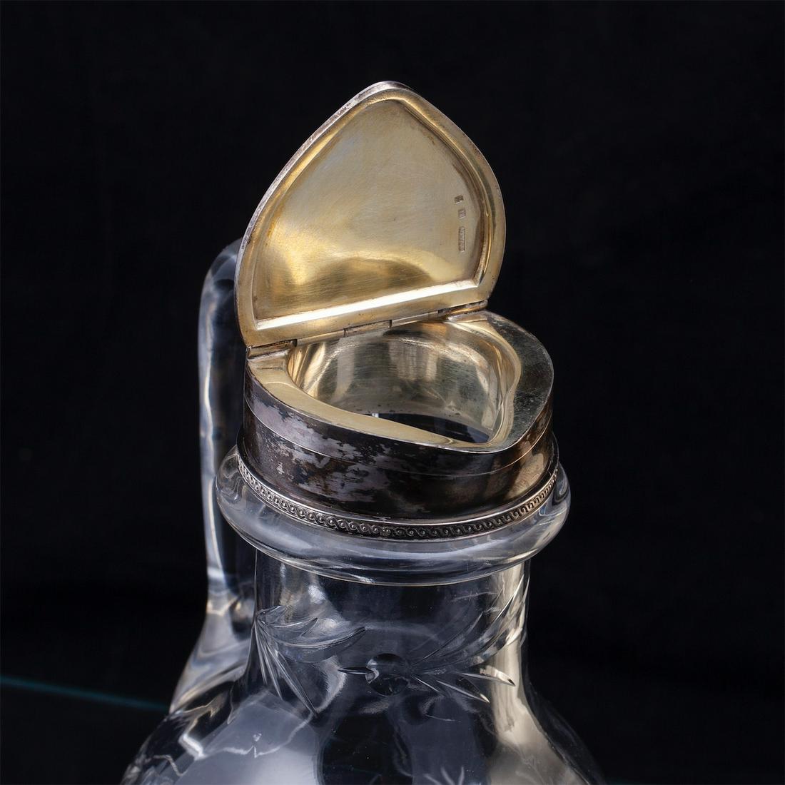 A Russian silver-gilt & cut-glass carafe. Bolin — image 3