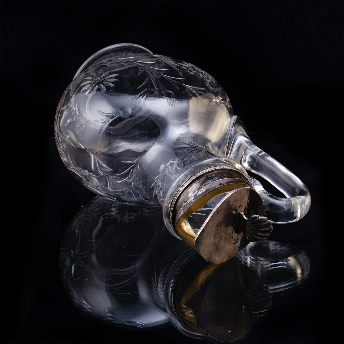 A Russian silver-gilt & cut-glass carafe. Bolin — image 5