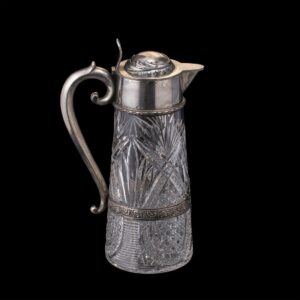 A Russian silver-gilt and cut-glass decanter — image 1