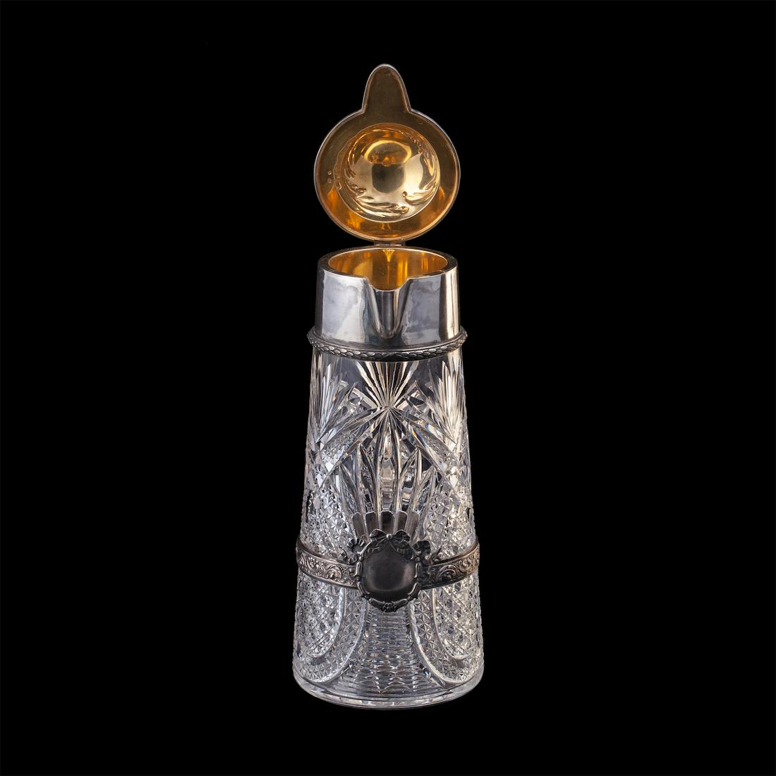A Russian silver-gilt and cut-glass decanter — image 3