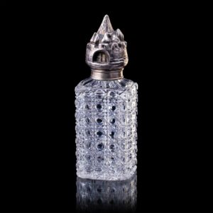 Unusual Russian cast silver and cut-glass shtof — image 1