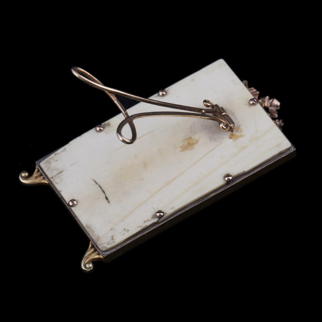 Elegant Faberge gold and rhodonite photo frame — image 3