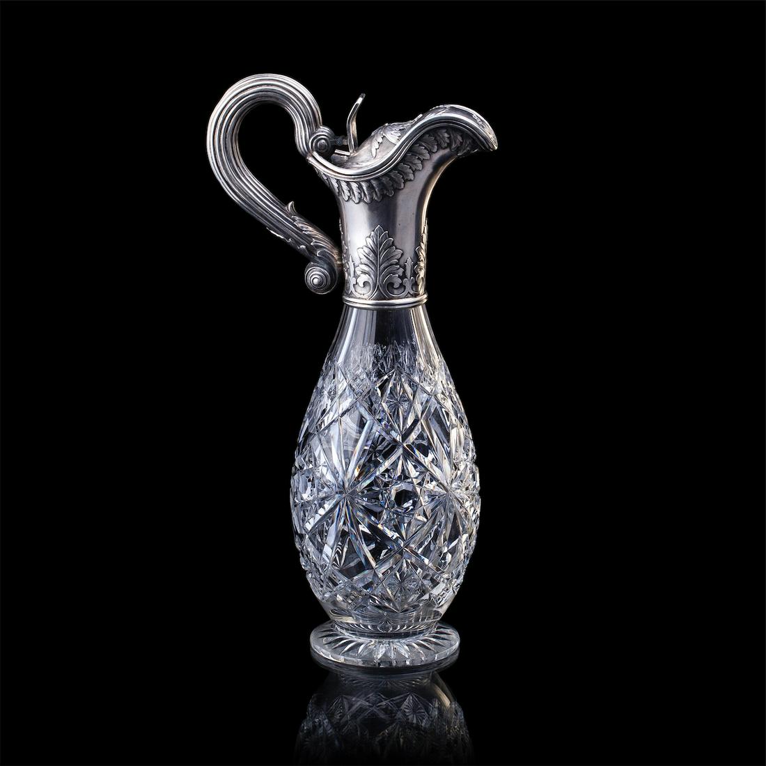 Russian impressive silver-gilt & crystal carafe — image 2