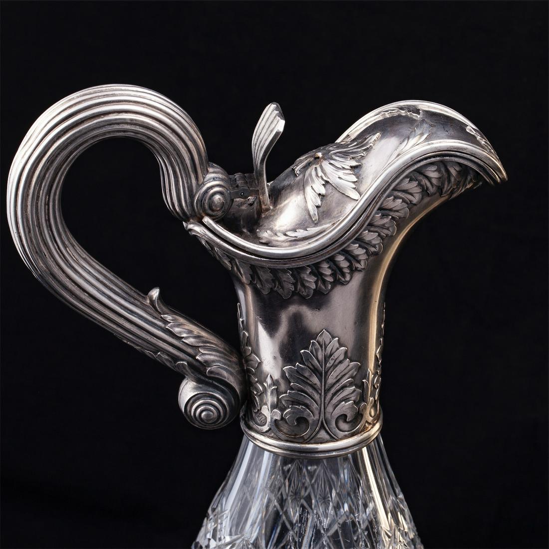 Russian impressive silver-gilt & crystal carafe — image 3