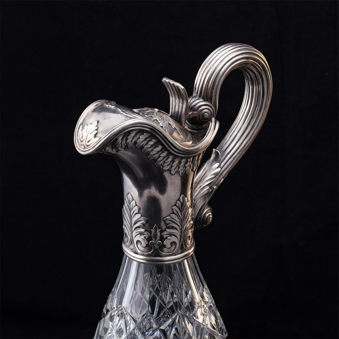 Russian impressive silver-gilt & crystal carafe — image 4