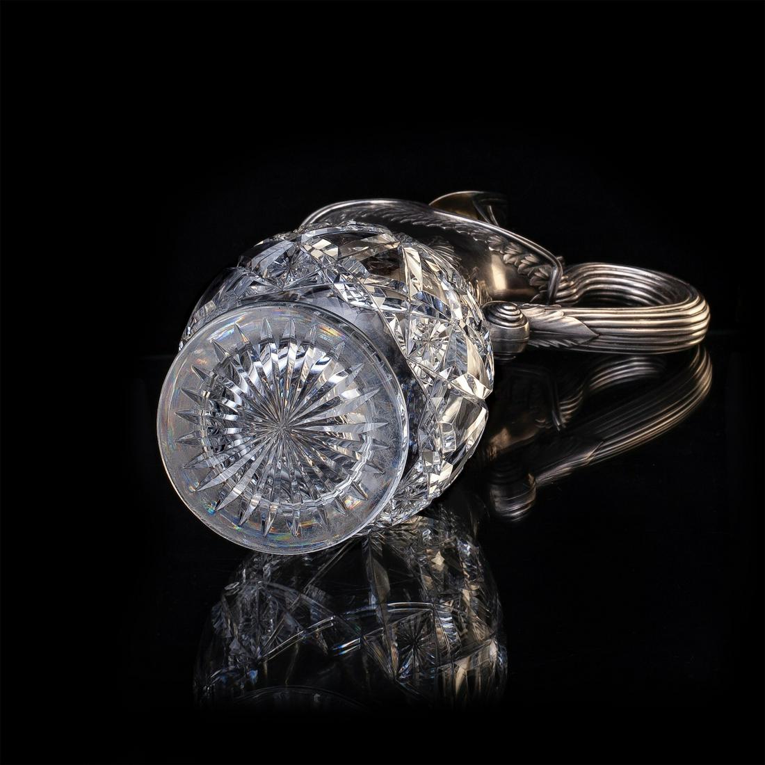 Russian impressive silver-gilt & crystal carafe — image 7
