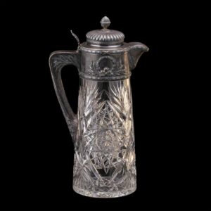 A Russian grand silver-gilt and cut-glass carafe — image 1