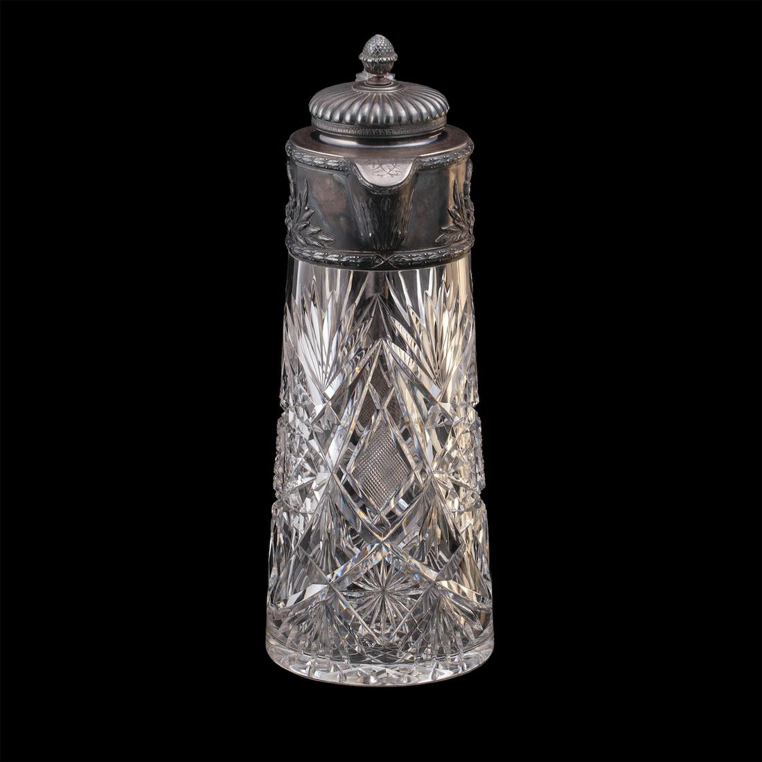 A Russian grand silver-gilt and cut-glass carafe — image 2
