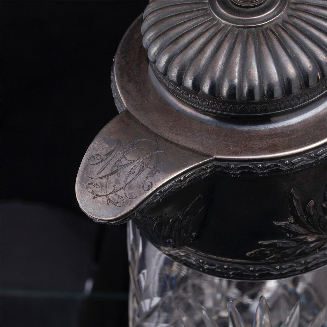 A Russian grand silver-gilt and cut-glass carafe — image 3