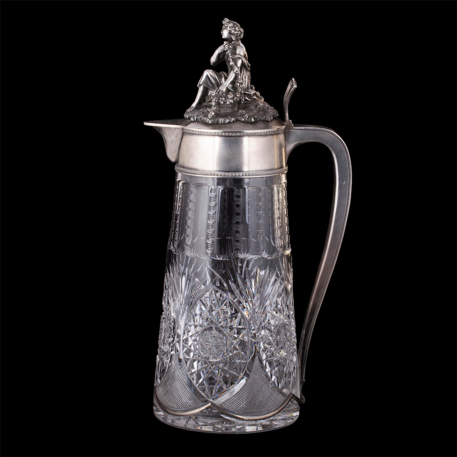 An unusual massive carafe with a cast figure — image 3