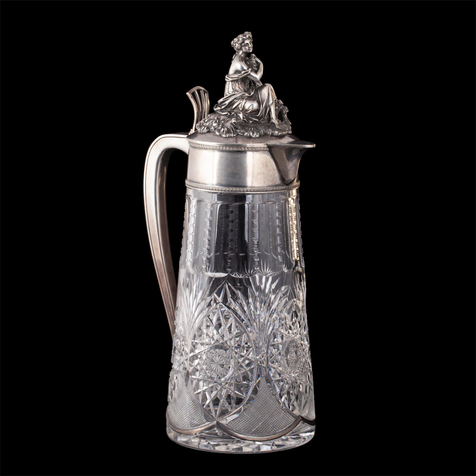 An unusual massive carafe with a cast figure — image 4