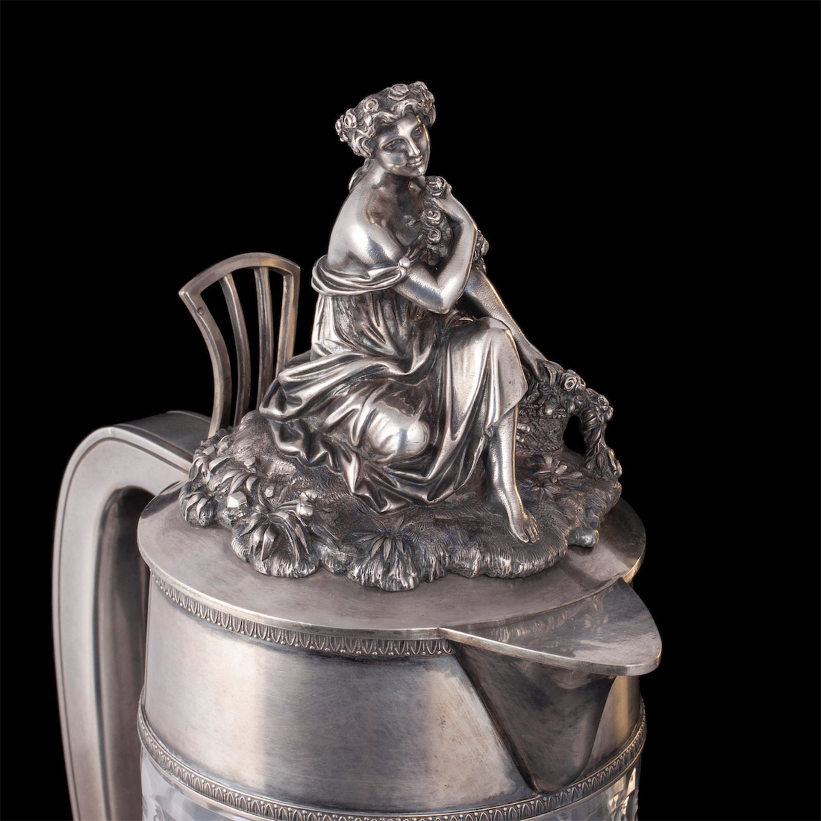 An unusual massive carafe with a cast figure — image 5