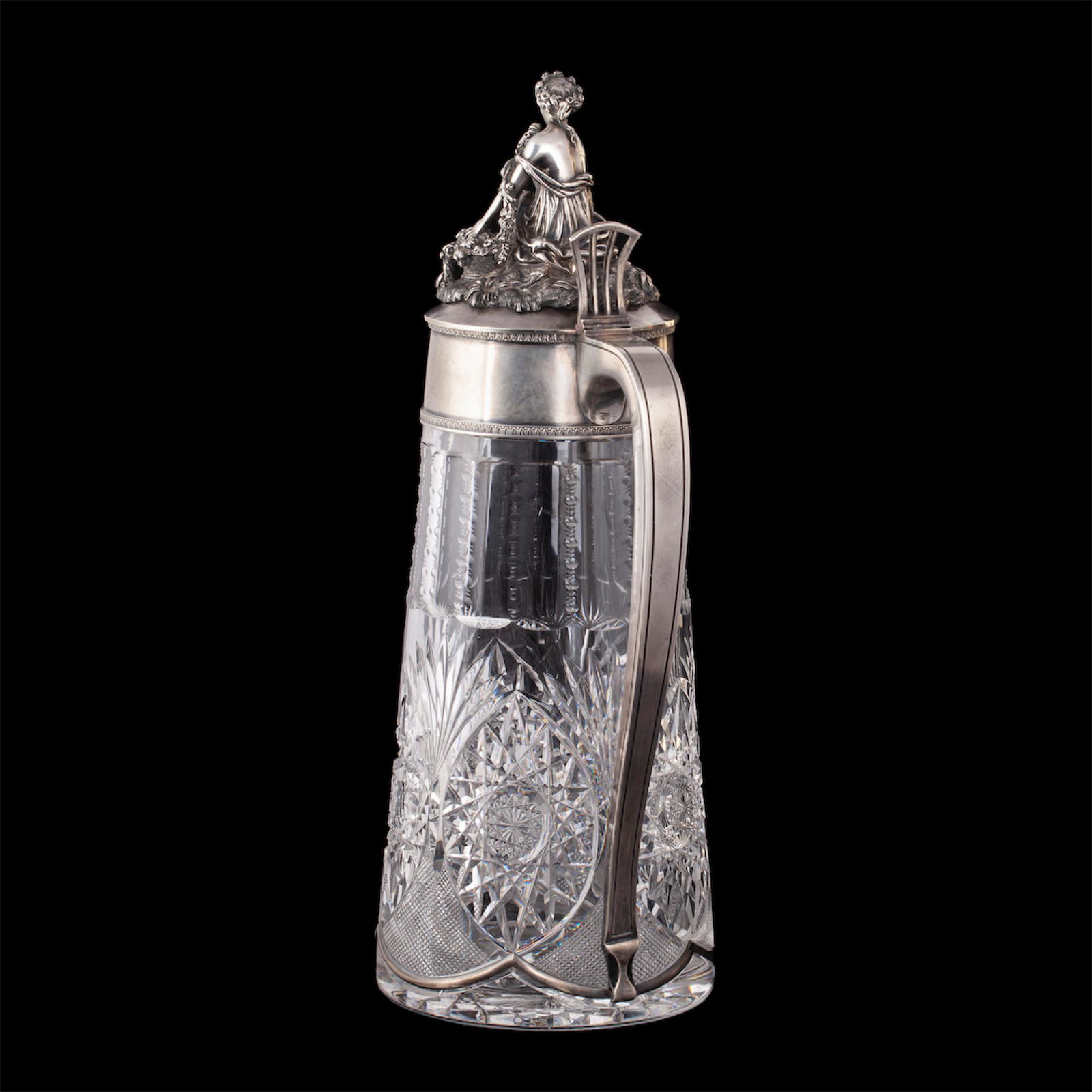 An unusual massive carafe with a cast figure — image 7