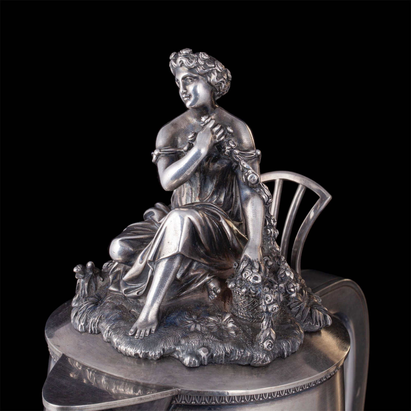 An unusual massive carafe with a cast figure — image 9