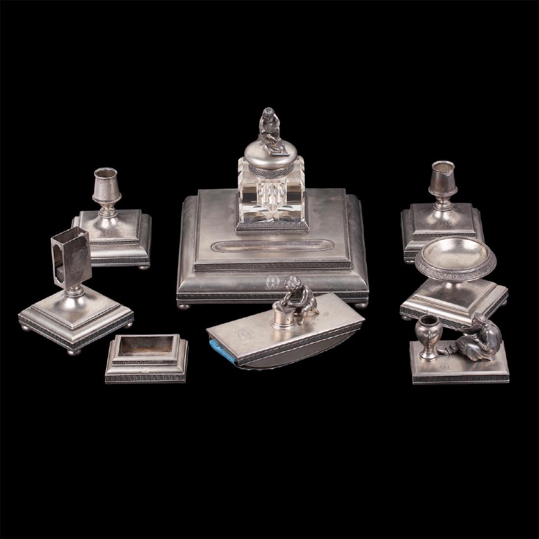 Russian silver presentation desk set, M.Isakov. — image 1